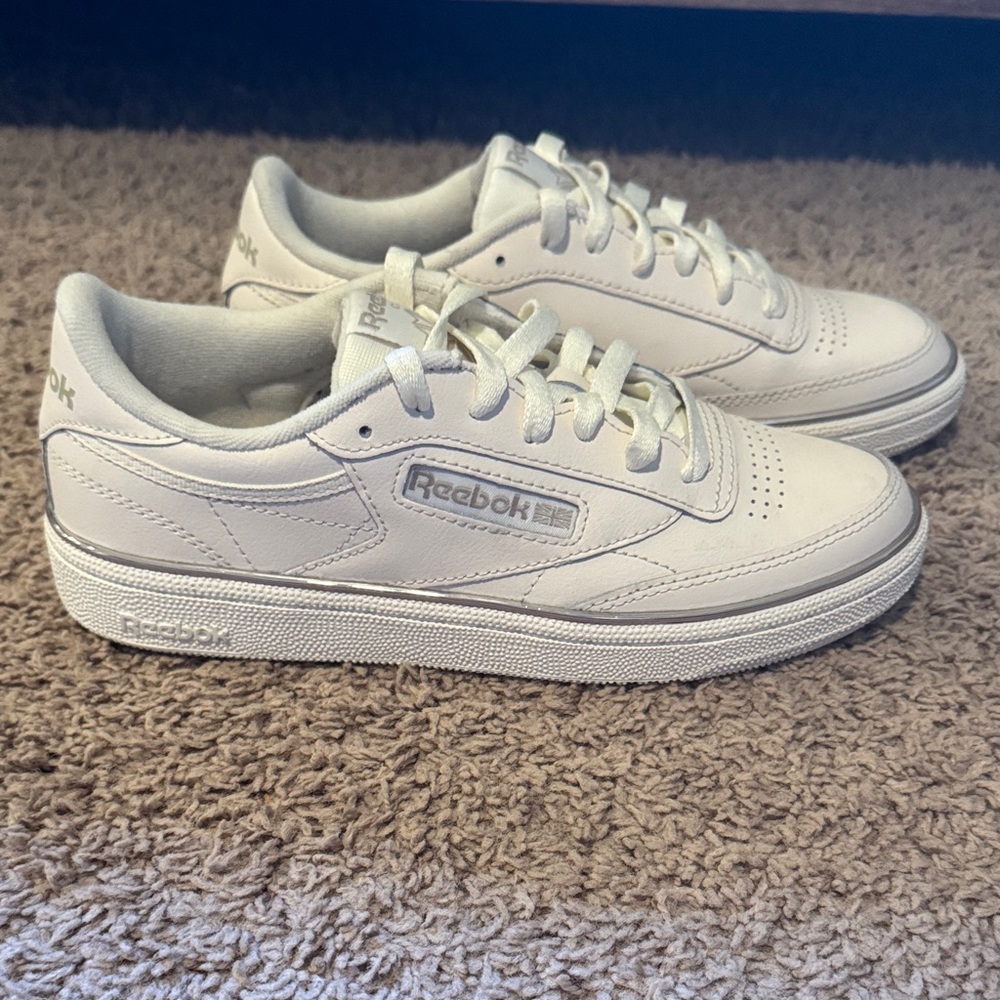 Reebok Kids White Leather Sneakers